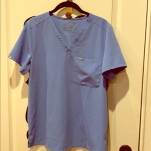 Figs ceil blue one pocket scrub top, medium